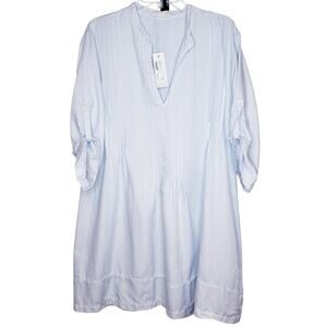 NWT CP SHADES Regina Tunic Top Blue Cotton Silk Blend Women's Size M *Minor Flaw